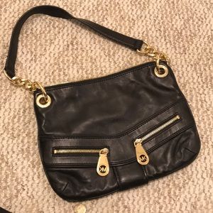 Authentic* Small black leather Michael Kors purse